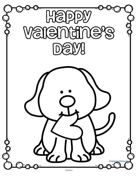 A teddy bear valentine coloring page. Valentines Day Puppy Poster | Valentine activities ...