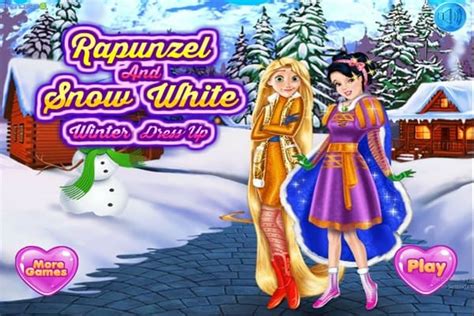 Your job in this awesome princess dress up game is to dress her. Rapunzel And Snow White Winter Dress Up, Dressing Games ...