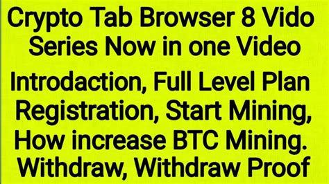 Mining crypto puts the in this guide you'll learn how to master the minergate android app to make money through mining. Crypto Tab Browser Full Information /How To Start BTC ...