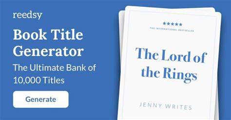 Booktitlegenerator.com is an ideal randomly generated book title. Fantasy Book Title Generator • The Ultimate Bank of 10,000 ...