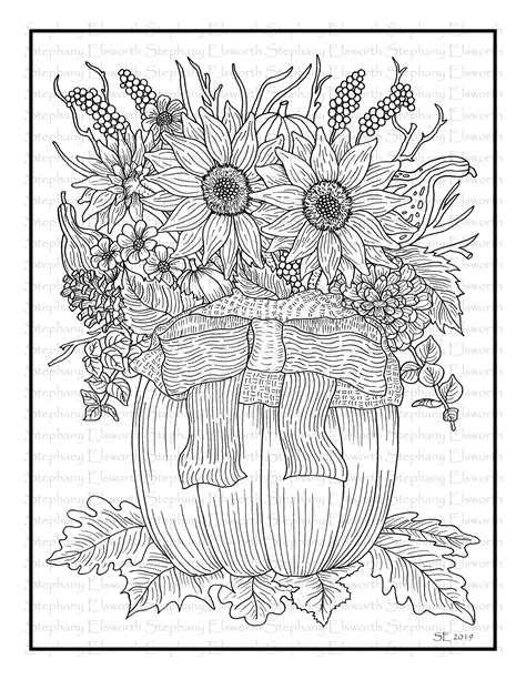 You can also print each of the coloring pages together with the cover to create a coloring book. Pumpkin Centerpiece 8 1/2 x 11 Printable Instant Download ...