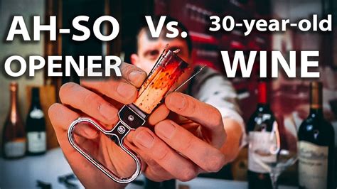 The device does not penetrate the cork, but instead two flat metal blades are inserted. Ah-So Wine Opener to Uncork Old Vintage Bottle | How To ...