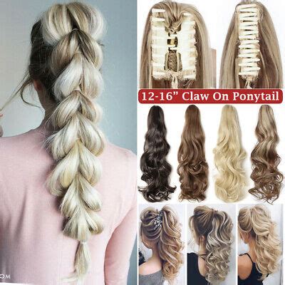 You can clip in both, stacking one above the other, or clip one weft onto the other weft so only one set is clipped directly to the head. 100% Natural Clip In Ponytail Hair Extensions Fake Hair ...