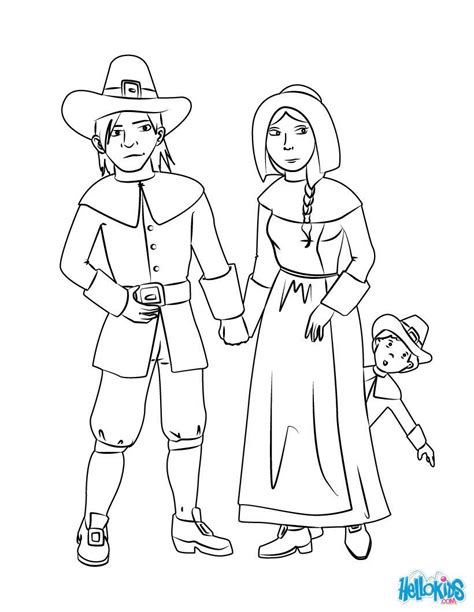 This coloring page shows more of the traditional side of thanksgiving. pilgrim coloring pages Images in 2019 http://www ...