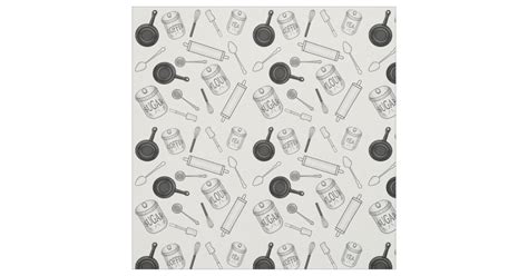 Every kitchen needs a lot of utensils for cooking and serving dishes. Kitchen Utensils Pattern - Black and White Fabric | Zazzle.com