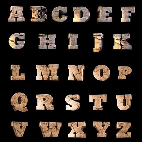 Play at identifying the letters of the alphabet in the letter matrix. 3d Stone Alphabet, 3d Lettering, Stone Lettering ...