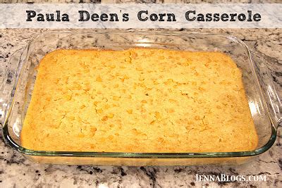 Using a combination for fresh corn, creamed corn, and cornbread mix, you can have this casserole ready to eat in 45 minutes! Jenna Blogs: Paula Deen's Corn Casserole