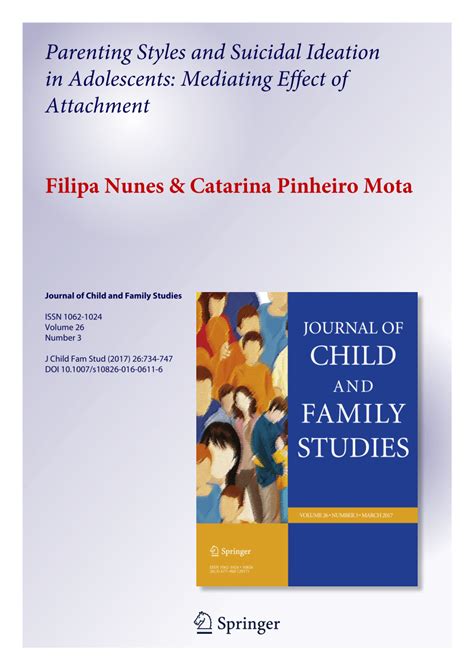 Parents and others can work together as partners to help children grow up to reach the full potential for his or her health development. (PDF) Parenting Styles and Suicidal Ideation in ...