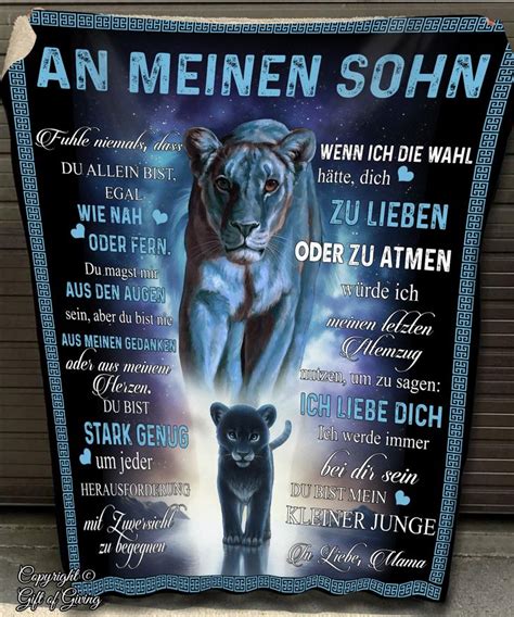 Erfahren sie, welche guten glückwünsche sie in bester liebevoller weise schreiben können. "An meinen Sohn" Decke - Tiger | Mein sohn, Mutter zitate ...