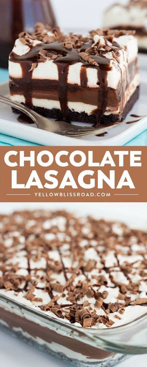 It doesn't get much better than this luscious recipe for hot chocolate lasagna. Chocolate Lasagna | Recipe | Chocolate lasagna, Dessert ...