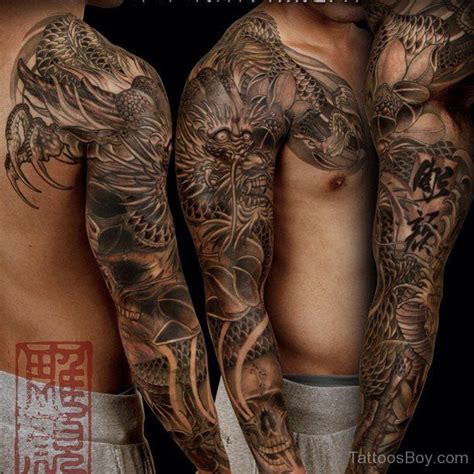 For that reason, it's a popular choice. over the shoulder skull and dragon tattoo | Dragon sleeve tattoos, Dragon sleeve tattoo, Sleeve ...