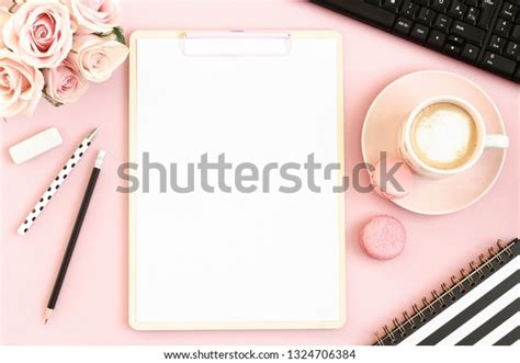 Maybe you would like to learn more about one of these? Pastel Pink Office Desk Table Clipboard Stock Photo (Edit ...