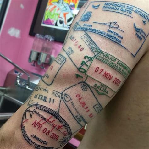 I wanted something to represent each of my family members. TCB Tattoo Parlour on Instagram: "Passport Stamp ...