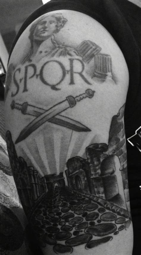 The misuse of an ancient roman acronym by white nationalist groups. Roman SPQR tattoo