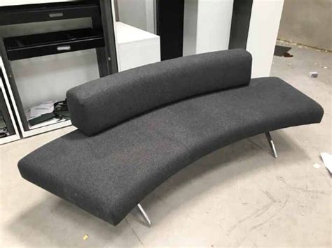 At scs, our range of up to half price sofas are available in a wide variety of colours & designs & are affordable for any budget. Grey Curved Sofa Bench | Second Hand Reception Seating | SUF