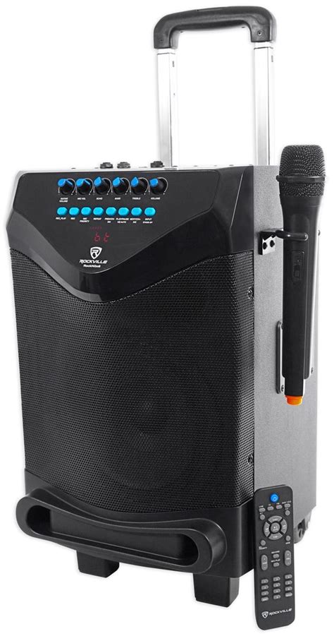 Karaoke machines are a great addition to any home. Rockville 8" Portable YouTube Bluetooth Karaoke Machine ...