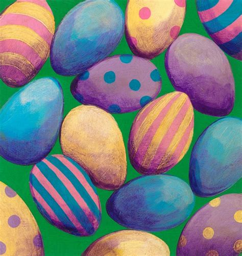 What activities do your kids find most interesting? Lots of patterned Easter eggs Stock Images