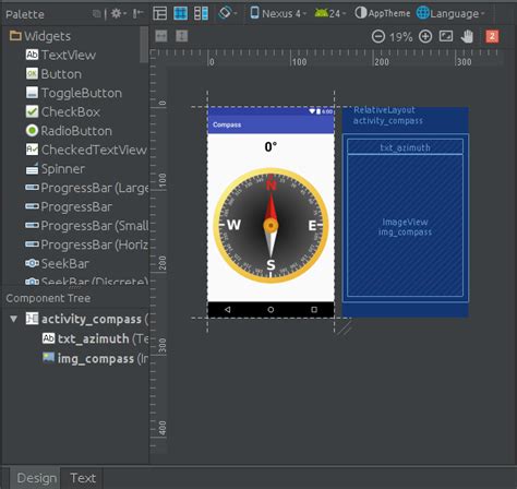 The following video shows you how to create that compass application on android steps by steps How-to create a Compass App - Wlsdevelop