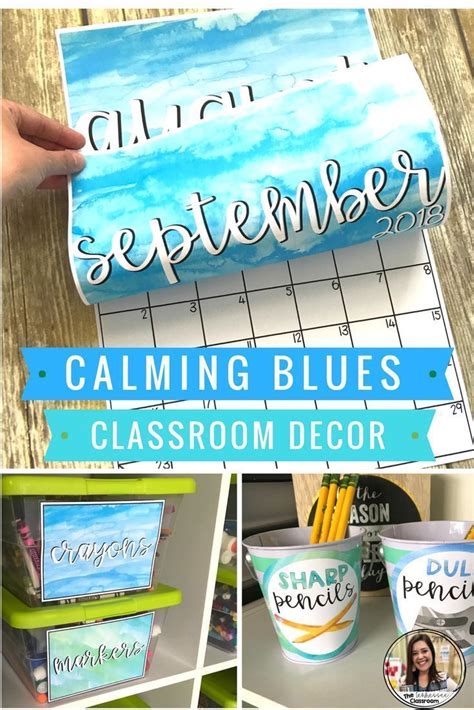 Are you looking to transform your classroom into a charming farmhouse? Watercolor Classroom Decor: Blue and Green | Calm ...