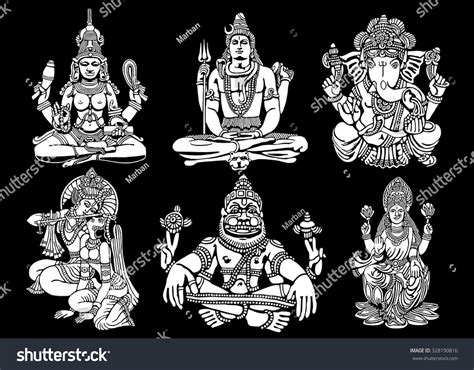 Vector set of Hindu Gods | Hinduistische götter, Vektorgrafik, Hindu