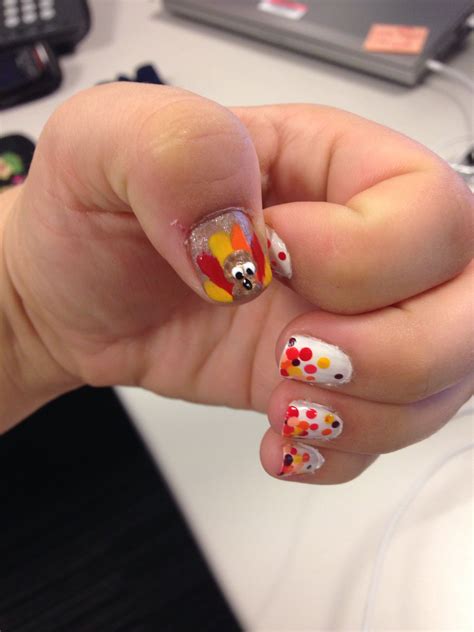 #5 is for psl fans. Thanksgiving Day Turkey Nail Art | Turkey nails, Nail art ...