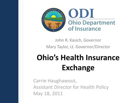 Shopping for health insurance in the state of ohio might seem like a daunting task. PPT - Ohio's Health Insurance Exchange PowerPoint ...