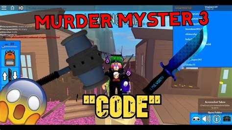 Murder mystery 3 codes are promotional codes released by the game's developer to give you free weapons, pets and more stuff. Murder Mystery 3 "Code"(ROBLOX) - YouTube