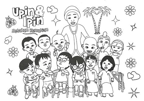 #animasi #kartun #film #upinipin #hariraya. Gambar Mewarnai Upin Ipin Untuk Anak PAUD dan TK