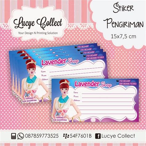 Stiker pengiriman olshop akan membantu anda meningkatkan branding kepada customer. Desain Cetak Keperluan Olshop | Lucye Collect