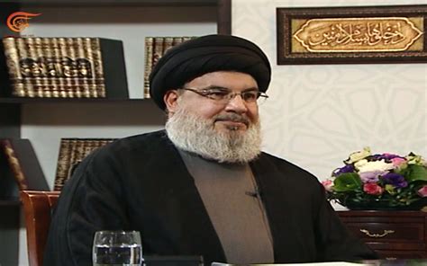 Hassan nasrallah (arabisch حسن نصر الله hasan nasrallāh, dmg ḥasan naṣrallāh; Le chef du Hezbollah menace les forces israéliennes en cas ...