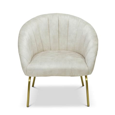 An armchair can really help to make the most out of the space in a room. Emily Channel Tufted Velvet Armchair, Nude Beige & Gold ...