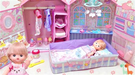 Big basket is great not only for toys storage. メルちゃん お世話セット 赤ちゃんベッドルーム / Mell-chan Doll Bedroom , Baby ...