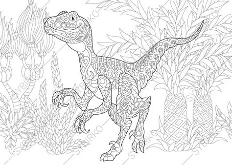 Dinosaurs were reptiles that lived 235 to 65 million years ago. Velociraptor Dinosaur. Raptor. Dino Coloring Pages. Animal ...
