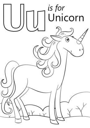 Coloring pages for kids unicorn 010. U is for Unicorn coloring page from Letter U category ...