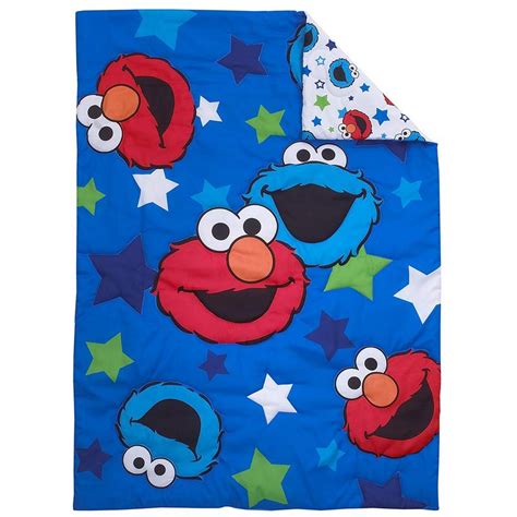 Bed frame comes with center legs for extra support. Sesame Street 4pc Toddler Crib Bedding Set Elmo Cookie ...