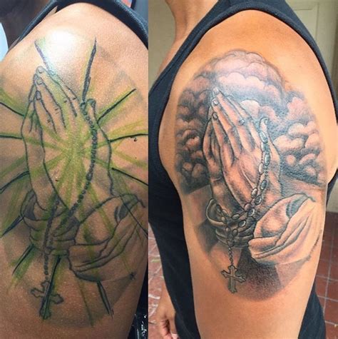 Check spelling or type a new query. Praying Hands With Rosary Beads Tattoo - change comin
