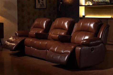 This includes the overall dimensions, as well as how large the back and seat are. Brown Leather Movie Theater Recliner Chairs | Movie ...