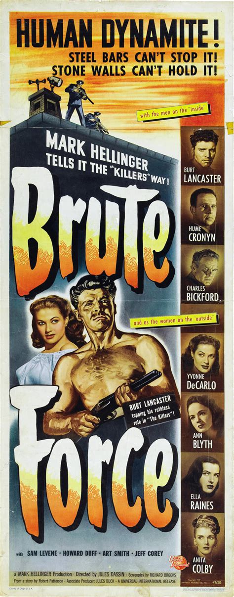 Directed by fred frank, jules dassin. Movie Outlaw: BRUTE FORCE (1947)