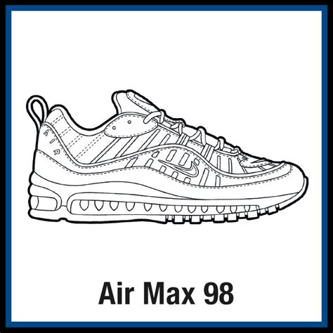 Download nike coloring pages and use any clip art,coloring,png graphics in your website, document or presentation. Nike Air Max 98 Sneaker Coloring Pages - Created by KicksArt