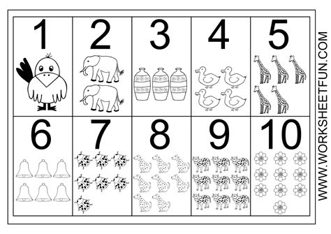 You select the number whether or not you would like borrowing, and choose between vertical and horizontal problems. Free Printable Numbers 1 10 | Free Printable