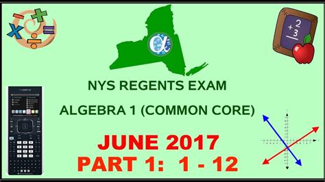 They would be the first regents exams administered in new. NYS Algebra 1 Common Core June 2017 Regents Exam || Part 1 #'s 1-12 ANSWERS - YouTube