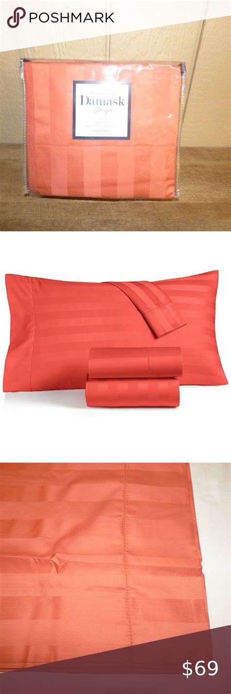 Also, the fabric isn't very strong and could tear after repeated tugging and pulling. Charter Club Damask Stripe King Sheet Set Papaya in 2020 ...