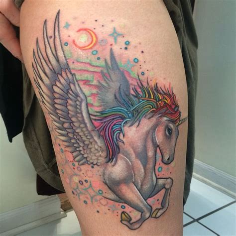 You can combine star tattoo with other tattoo designs like butterfly, sun, moon, heart, flower, quotes, eye, words, and zodiac. Stardust Bowie-Space pegasus. Tattooed by Noelle LaMonica ...