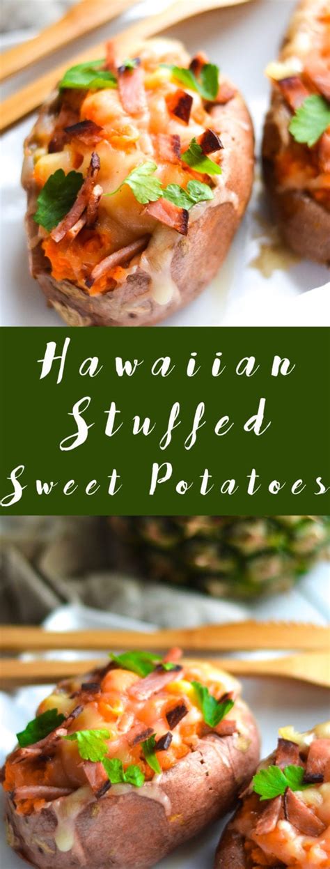 Pour into the prepared baking dish. Hawaiian Stuffed Sweet Potatoes