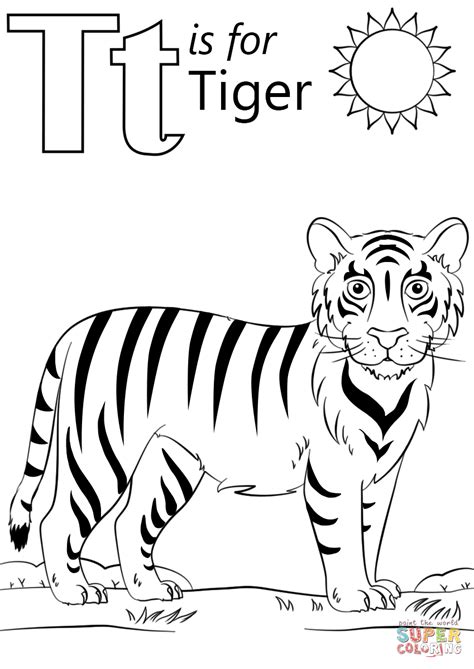 Maybe you would like to learn more about one of these? T is for Tiger coloring page | Free Printable Coloring Pages