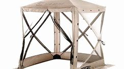 Clam Quick Set Traveler Camping Outdoor Gazebo Canopy Shelter, Tan (Used)