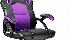 Gaming Chairs-Home Office Desk Chairs, Comfortable Cheap Gaming Office Chairs, Computer Chairs Video Game Chairs, Gaming Chairs for Teens Gamer, Swivel Rolling Chairs, Black (Purple)