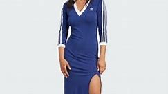 adidas Originals - Adicolor Classics - Maxi-jurk met 3-stripes in blauw | ASOS