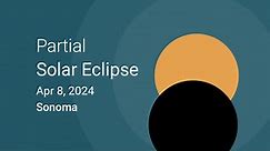 April 8, 2024 Partial Solar Eclipse in Sonoma, California, USA