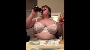 ALICE EATS: BBW DEVOURS FOOTLONG SUB AND COOKIES BELLY STUFFING *****HUGE GASSY BURPS*****